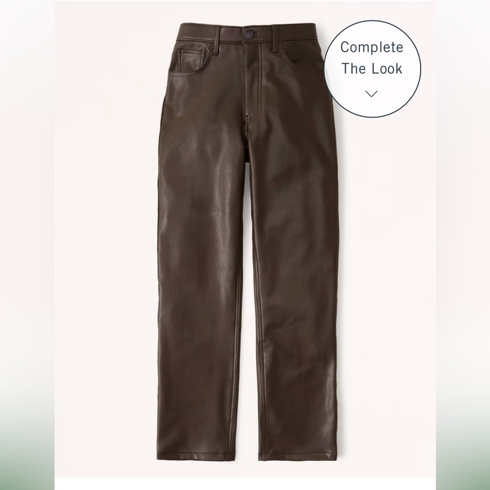 Dark brown leather. Worn once. Perfect condition
